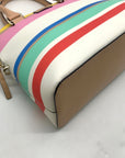 Kate Spade Multi-Colored Striped Pebbled Leather Satchel & Wallet