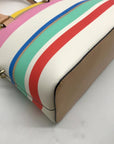 Kate Spade Multi-Colored Striped Pebbled Leather Satchel & Wallet