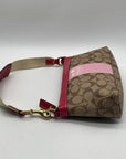 Vintage Tan & Pink Heritage Coach Stripe Shoulder Bag 11562