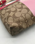 Vintage Tan & Pink Heritage Coach Stripe Shoulder Bag 11562