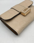 Coach Beige Embossed Leather Grace Wallet