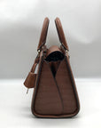 Michael Kors Chestnut Croc Embossed Leather Zoe Convertible Satchel