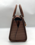 Michael Kors Chestnut Croc Embossed Leather Zoe Convertible Satchel