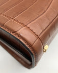 Michael Kors Chestnut Croc Embossed Leather Zoe Convertible Satchel