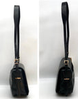 Michael Kors Black Leather Medium Lydia Flap Messenger Bag