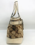 Coach Tan & White Canvas Hampton Shoulder Bag 10264
