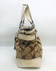 Coach Tan & White Canvas Hampton Shoulder Bag 10264