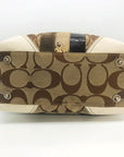 Coach Tan & White Canvas Hampton Shoulder Bag 10264