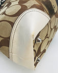 Coach Tan & White Canvas Hampton Shoulder Bag 10264