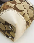 Coach Tan & White Canvas Hampton Shoulder Bag 10264
