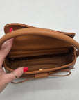 MMS Brown Leather Mini Crossbody Bag