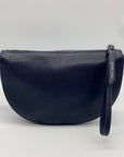 Draper James Blue Floral Leather Half Moon Wristlet
