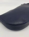 Draper James Blue Floral Leather Half Moon Wristlet