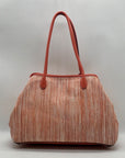 Donna Karan Salmon Raffia Weekend Tote Bag