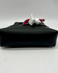 Steve Madden Black Faux Leather Bmelodie Small East/ West Bag with Scarf