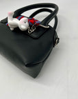 Steve Madden Black Faux Leather Bmelodie Small East/ West Bag with Scarf