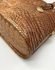 Brahmin Gold Croc Embossed Leather Georgina Saddle Melbourne Satchel Bag