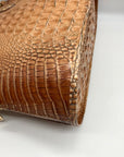 Brahmin Gold Croc Embossed Leather Georgina Saddle Melbourne Satchel Bag