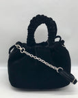 House of Harlow 1960 Black Crushed Velvet Tote Bag