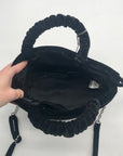 House of Harlow 1960 Black Crushed Velvet Tote Bag