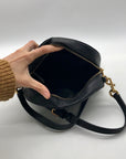 Marc Jacobs Sleek Black Saffiano Leather Dome Crossbody Bag