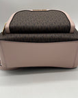 Michael Kors Brown & Pink Monogram Coated Canvas Jaycee Backpack