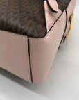 Michael Kors Brown & Pink Monogram Coated Canvas Jaycee Backpack