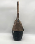 Brighton Brown & Black Leather Color-block Shoulder Bag