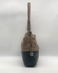 Brighton Brown & Black Leather Color-block Shoulder Bag