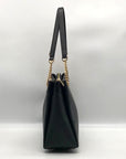Michael Kors Black Saffiano Leather Lori Chain Tote Bag