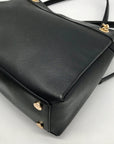 Michael Kors Black Saffiano Leather Lori Chain Tote Bag