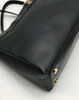 Michael Kors Black Saffiano Leather Lori Chain Tote Bag