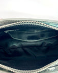 Aqua Silver Metallic Mini Handbag