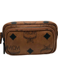 MCM Visetos Cognac Leather Aren Maxi Crossbody Wristlet - NWT