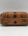 MCM Visetos Cognac Leather Aren Maxi Crossbody Wristlet - NWT
