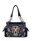 Cowgirl Trendy Purple Sugar Skull Shoulder Bag