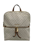 Michael Kors Vanilla Monogram Canvas Rhea Slim Backpack
