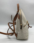 Michael Kors Vanilla Monogram Canvas Rhea Slim Backpack