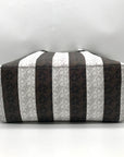 Michael Kors White & Brown Large Eliza East West Reversible Tote & Wallet