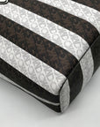 Michael Kors White & Brown Large Eliza East West Reversible Tote & Wallet