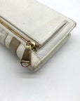 Brahmin White & Macaroon Lady Vineyard Croc-Embossed Leather Melbourne Wallet