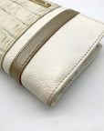 Brahmin White & Macaroon Lady Vineyard Croc-Embossed Leather Melbourne Wallet
