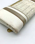 Brahmin White & Macaroon Lady Vineyard Croc-Embossed Leather Melbourne Wallet