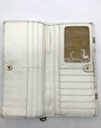 Brahmin White & Macaroon Lady Vineyard Croc-Embossed Leather Melbourne Wallet
