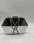 Nina Silver Faux Leather Metallic Crossbody/Clutch