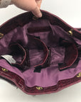 Kelly Moore Cranberry Croc Embossed Patent Leather Classic Camera Bag