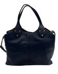 Banana Republic Navy Blue Pebbled Leather Tote Bag