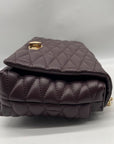 I.N.C. International Concepts Purple Faux Leather Soft Ajae Quilted Shoulder Bag