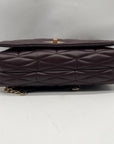 I.N.C. International Concepts Purple Faux Leather Soft Ajae Quilted Shoulder Bag