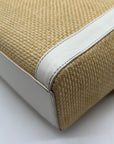 Coach Straw Raffia And Leather Vintage Legacy Shoulder Bag M7904